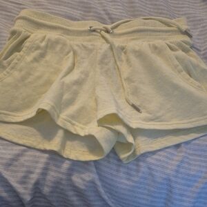 Women's Soft Knit Drawstring Shorts - Light Yellow